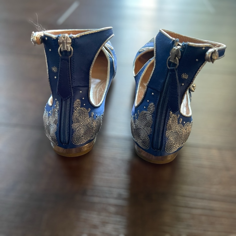 ‼️❤️SOLD❤️‼️AQUAZZURA Claudia Schiffer Cloudy Star Ballet Flats • Size 8.5 US - Picture 5 of 12